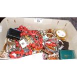 Small box of costume jewellery