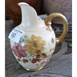 Royal Worcester floral painted jug, 5" tall, puce mark, No 1094