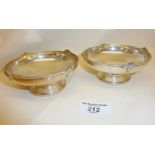 Pair of footed silver bon-bon dishes. Hallmarked for Birmingham 1921, maker Roberts and Dore.