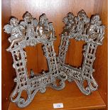 Pair of large bronze ornate table photo or picture frames