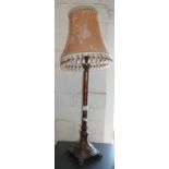 Bronzed metal table lamp with shade