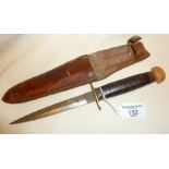 Vintage William Rodgers (Sheffield) CUT MY WAY knife with leather sheath