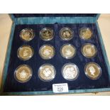 Royal Mint Silver Proof 12 Crown coin set in case celebrating the 70th Birthday of Queen Elizabeth