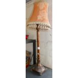 Bronzed metal table lamp with shade