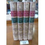 Four volumes of "L'Intrigue du Cabinet..." 1780 leatherbound, all in good condition and bearing