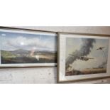 A signed Michael BURNETT print 802/850 titled "Horsea Gliders at the Rhine Crossing 1945" and a