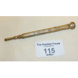 Commemorative propelling pencil for the Wembley Exhibition 1924 - with green stone finial and
