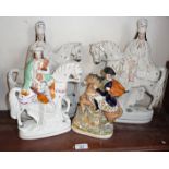 Four various Staffordshire figures