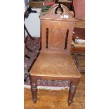 Victorian oak hall chair