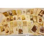 Over 70 mixed cabinet cards