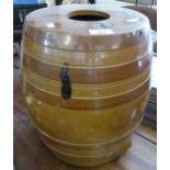 Salt glazed stoneware wine barrel seat