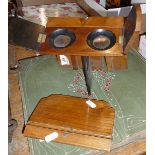 Antique wooden stereoscopic viewer