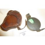 J. Hicks military prismatic marching compass and clinometer with leather case (c. WW1)