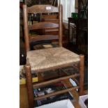 Old child's chair with rush seat