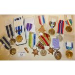 Assorted medals, some WW2 stars