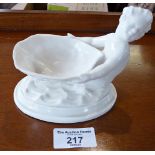 Royal Worcester cream glazed mermaid figure salt, green mark