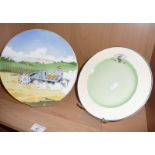Early French motoring china plate together with a rare early Caravan Club plate made by Palissy
