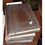Three Victorian photograph albums of cartes des visites and cabinet cards