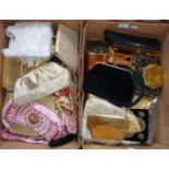 Large quantity of assorted vintage ladies clutch and evening bags (2 boxes)