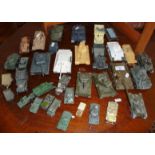 Good collection of Solido and Matchbox etc. diecast tanks and armoured vehicles (30)
