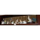 Assorted porcelain and other bird figurines and a Royal Doulton Mystic Bunnykins, Wedgwood