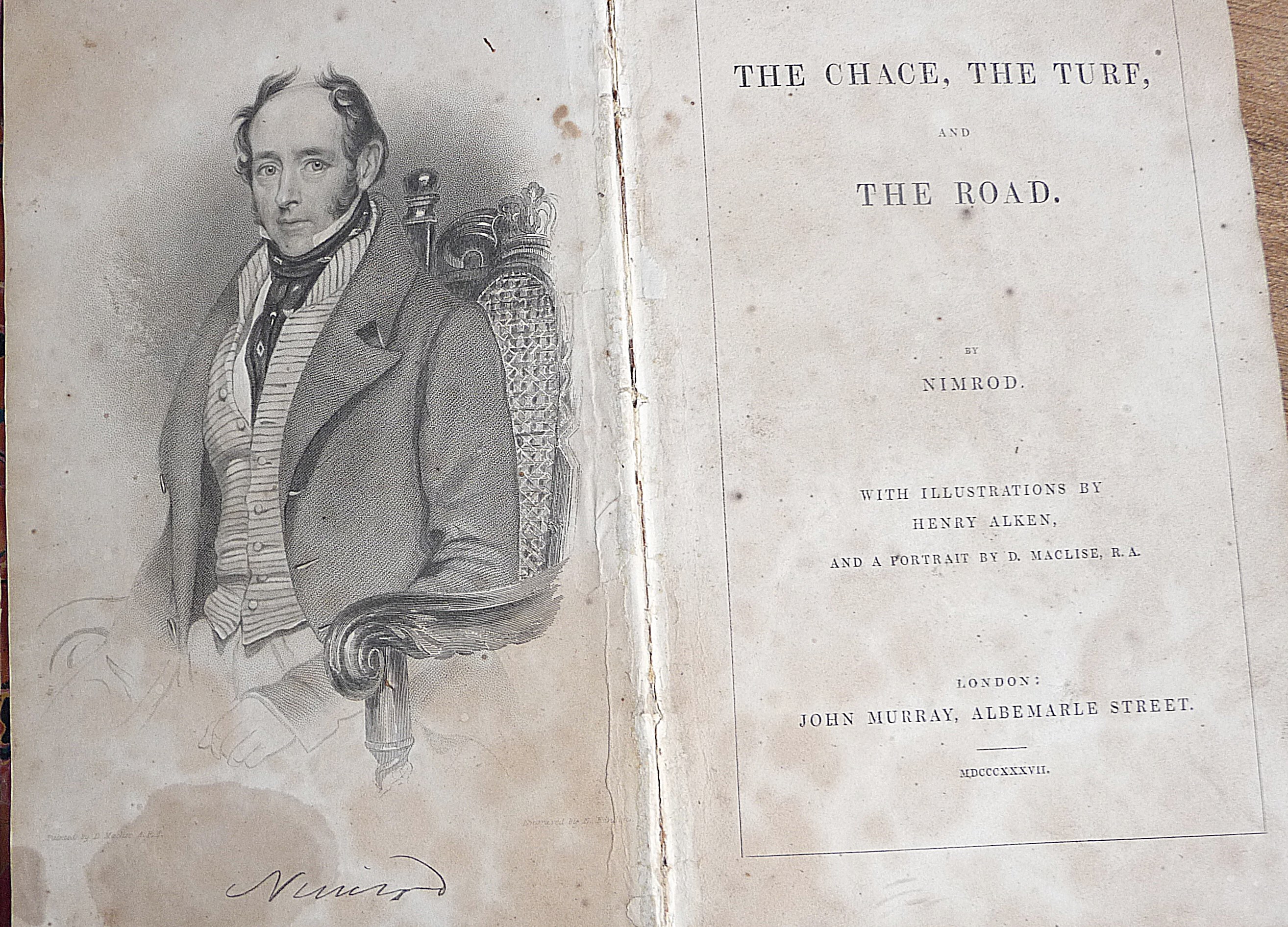 The Chace, The Turf and The Road by Nimrod, pub. John Murray 1837 - Image 2 of 2