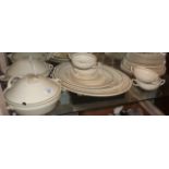 Art Deco Susie Cooper for Crown Works, Burslem with plates, platters and two tureens (35 pieces)