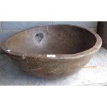 Antique large wood bowl, 26" diameter