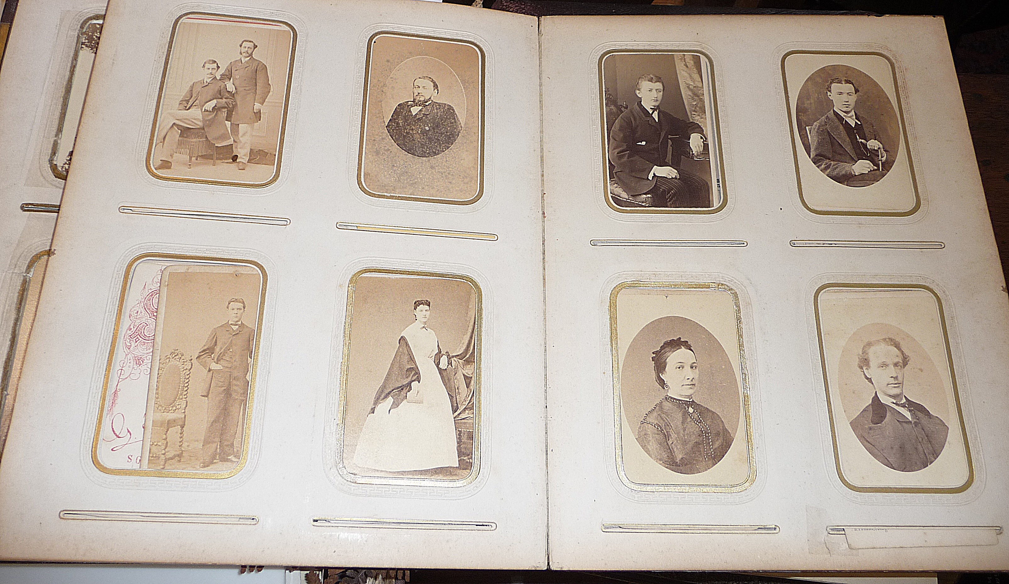 Three Victorian photograph albums of cartes des visites and cabinet cards - Image 2 of 7