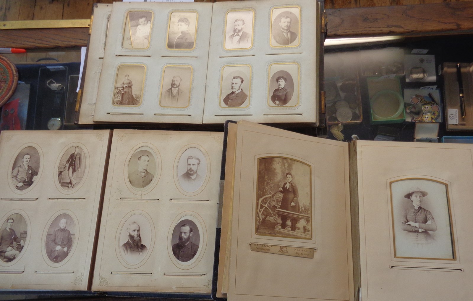Three Victorian photograph albums of cartes des visites and cabinet cards - Image 5 of 7