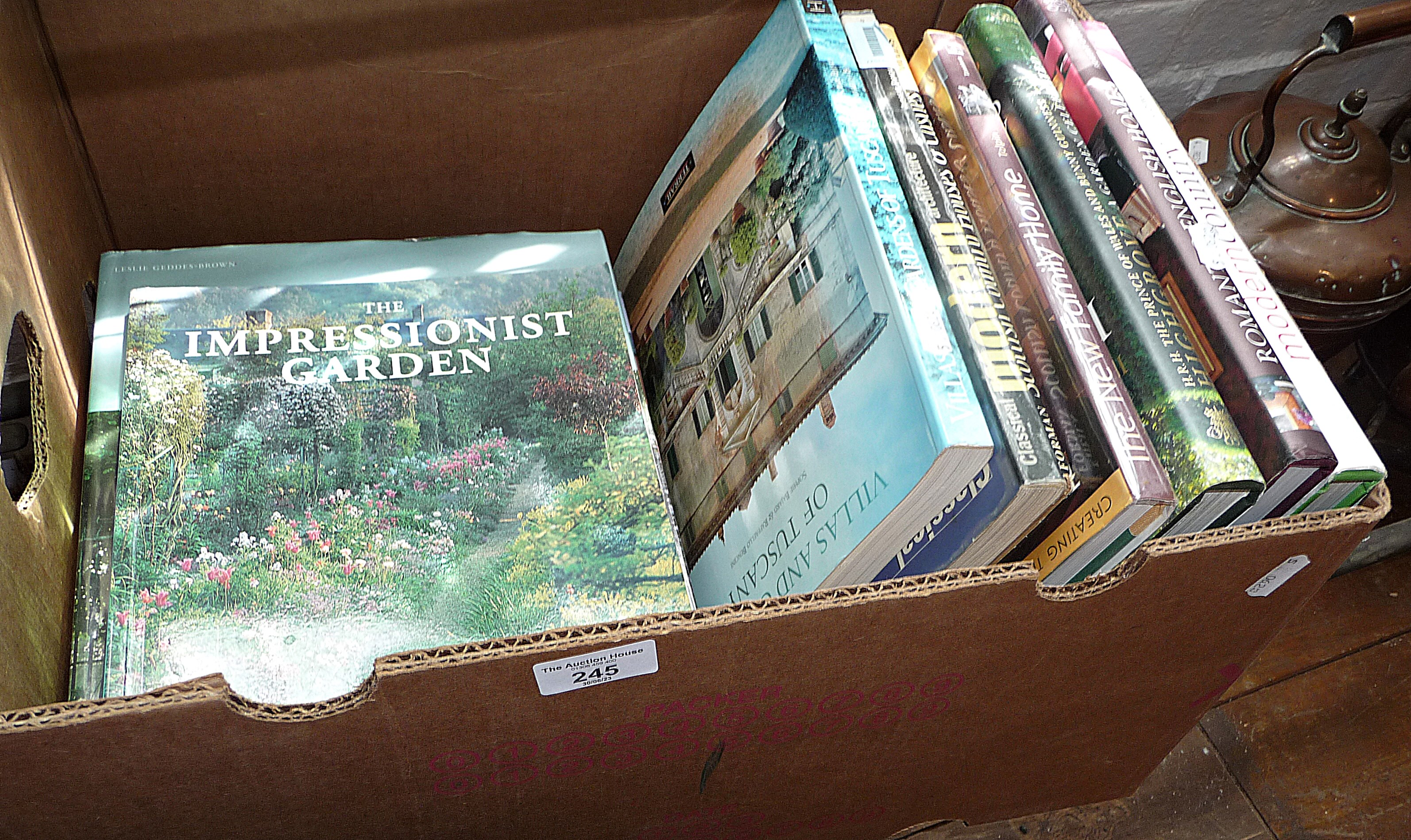 Coffee table books on gardens and houses