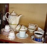 1930s Crown Devon two cup coffee set, three Minton coffee cups with saucers and 2000 Millennium