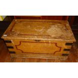 Victorian painted and grained pine blanket box