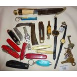 Rare Southern and Richardson folding Nest knife, Venture knife, other pen knives, Guinness bottle