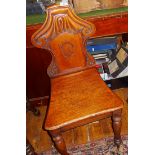 Victorian shield back oak hall chair