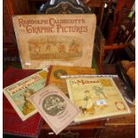 Two Randolph Caldecott Picture books, similar "Graphic Pictures", "Red Riding Hood" music book and