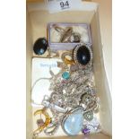 925 silver and white metal jewellery including necklaces and earrings etc