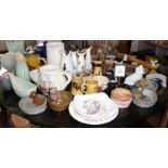 Large Collection of assorted Wade china ornaments including Emmets dishes and a Tetley's teapot