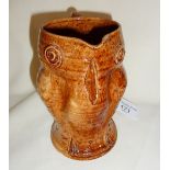 Arts & Crafts studio pottery owl - Farnham Pottery. Small chip to beak and chip to base, approx.