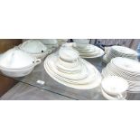 Art Deco Susie Cooper for Crown Works, Burslem with plates, platters and two tureens (35 pieces)