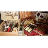 Large collection of assorted cutlery, some cased and boxed