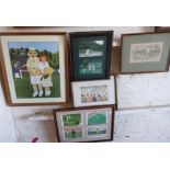 Five various framed tennis related prints