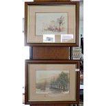 Two small watercolours of London scenes by E. Winwood