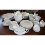 German white porcelain dinner and tea service with gold lustre banding to rims