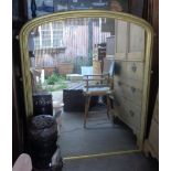 Large Victorian arch topped overmantle mirror