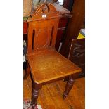 Victorian oak hall chair