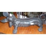 Cast iron Dachsund bootscraper