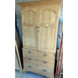 19th c. pine linen press / wardrobe