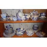 Large collection of blue and white china