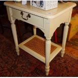 Painted white bedside table with drawer